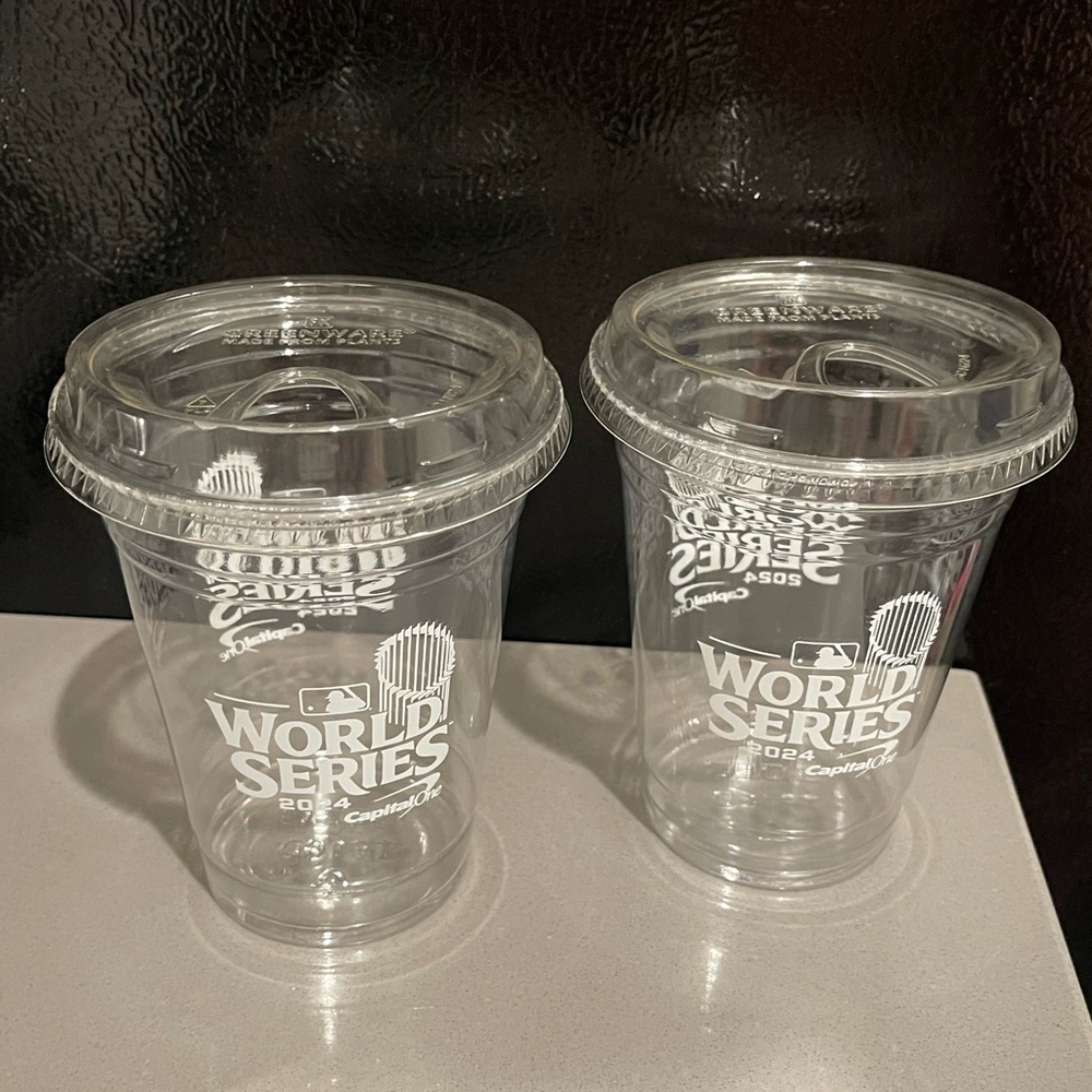2x MLB x Capital One 2024 World Series Clear Cafe Cups with Sippy Lids